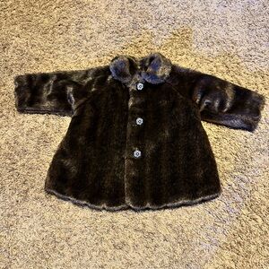 EUC faux fur toddler girl size 2T go out in sophisticated style